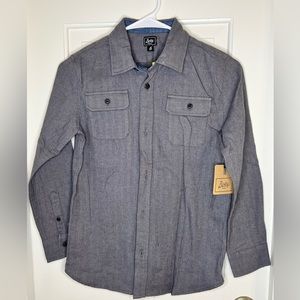 Bixby Stitch Fix Boys Medium 8-10 gray button down long sleeve shirt. NWT
